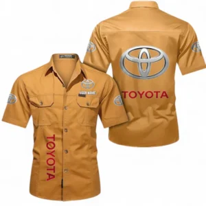 Car Fans Gift Short Sleeved Shirt, Button up Shirt All Over Print For Car Owners, Custom Name CAR392072125800-Turmeric