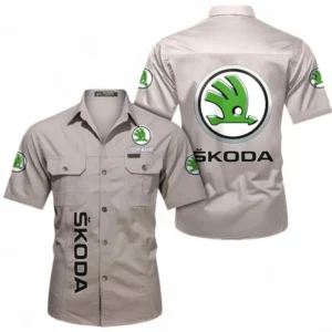 Car Fans Gift Short Sleeved Shirt, Button up Shirt All Over Print For Car Owners, Custom Name CAR392072125801-Beige