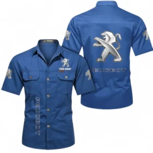 Car Fans Gift Short Sleeved Shirt, Button up Shirt All Over Print For Car Owners, Custom Name CAR392072125802-Cowboy Blue
