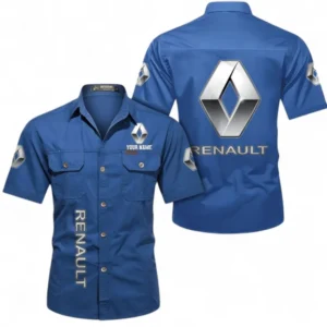 Car Fans Gift Short Sleeved Shirt, Button up Shirt All Over Print For Car Owners, Custom Name CAR392072125803-Cowboy Blue