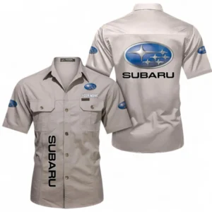 Car Fans Gift Short Sleeved Shirt, Button up Shirt All Over Print For Car Owners, Custom Name CAR392072125804-Beige