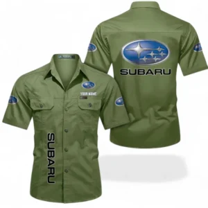 Car Fans Gift Short Sleeved Shirt, Button up Shirt All Over Print For Car Owners, Custom Name CAR392072125804-Fruit Green