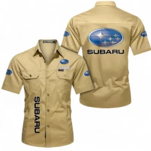 Car Fans Gift Short Sleeved Shirt, Button up Shirt All Over Print For Car Owners, Custom Name CAR392072125804-Khaki