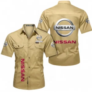 Car Fans Gift Short Sleeved Shirt, Button up Shirt All Over Print For Car Owners, Custom Name CAR392072125805-Khaki