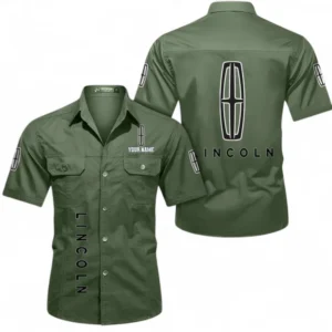 Car Fans Gift Short Sleeved Shirt, Button up Shirt All Over Print For Car Owners, Custom Name CAR392072125807-Army Green