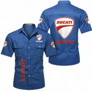 Car Fans Gift Short Sleeved Shirt, Button up Shirt All Over Print For Car Owners, Custom Name CAR392072125809-Cowboy Blue