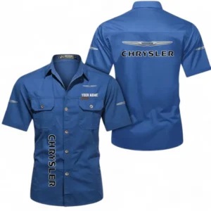 Car Fans Gift Short Sleeved Shirt, Button up Shirt All Over Print For Car Owners, Custom Name CAR392072125815-Cowboy Blue