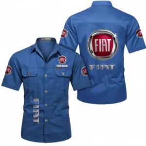 Car Fans Gift Short Sleeved Shirt, Button up Shirt All Over Print For Car Owners, Custom Name CAR392072125818-Cowboy Blue