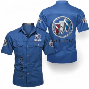 Car Fans Gift Short Sleeved Shirt, Button up Shirt All Over Print For Car Owners, Custom Name CAR392072125819-Cowboy Blue