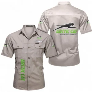 Motorcycles Fans Gift Short Sleeved Shirt, Button up Shirt All Over Print For Car Owners, Custom Name CAR392072125823-Beige