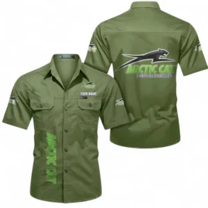Motorcycles Fans Gift Short Sleeved Shirt, Button up Shirt All Over Print For Car Owners, Custom Name CAR392072125823-Fruit Green