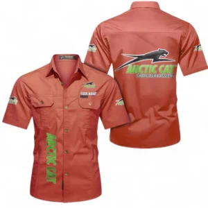 Motorcycles Fans Gift Short Sleeved Shirt, Button up Shirt All Over Print For Car Owners, Custom Name CAR392072125823-Red