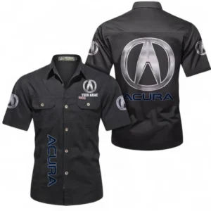 Car Fans Gift Short Sleeved Shirt, Button up Shirt All Over Print For Car Owners, Custom Name CAR392072125827-Black