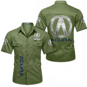 Car Fans Gift Short Sleeved Shirt, Button up Shirt All Over Print For Car Owners, Custom Name CAR392072125827-Fruit Green