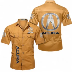 Car Fans Gift Short Sleeved Shirt, Button up Shirt All Over Print For Car Owners, Custom Name CAR392072125827-Turmeric