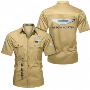 Car Fans Gift Short Sleeved Shirt, Button up Shirt All Over Print For Car Owners, Custom Name CAR392072125829-Khaki