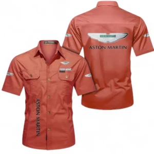 Car Fans Gift Short Sleeved Shirt, Button up Shirt All Over Print For Car Owners, Custom Name CAR392072125829-Red