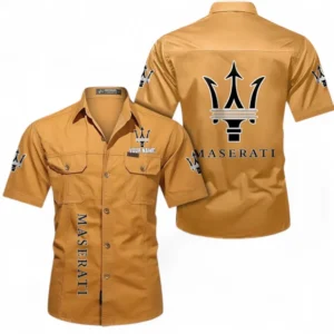 Car Fans Gift Short Sleeved Shirt, Button up Shirt All Over Print For Car Owners, Custom Name CAR392072125832-Turmeric