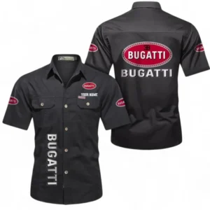 Car Fans Gift Short Sleeved Shirt, Button up Shirt All Over Print For Car Owners, Custom Name CAR392072125833-Black