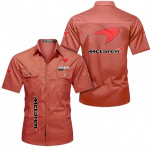 Car Fans Gift Short Sleeved Shirt, Button up Shirt All Over Print For Car Owners, Custom Name CAR392072125834-Red