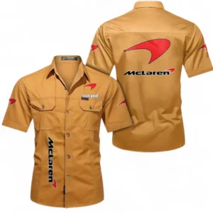 Car Fans Gift Short Sleeved Shirt, Button up Shirt All Over Print For Car Owners, Custom Name CAR392072125834-Turmeric
