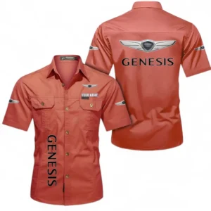 Car Fans Gift Short Sleeved Shirt, Button up Shirt All Over Print For Car Owners, Custom Name CAR392072125835-Red