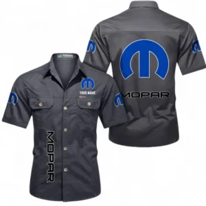 Car Fans Gift Short Sleeved Shirt, Button up Shirt All Over Print For Car Owners, Custom Name CAR392072125836-Gray