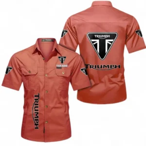 Motorcycles Fans Gift Short Sleeved Shirt, Button up Shirt All Over Print For Car Owners, Custom Name CAR392072125837-Red
