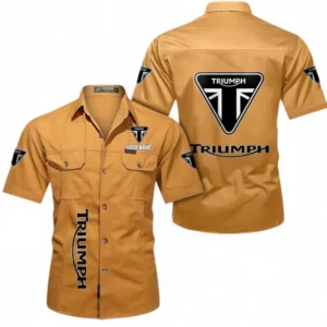 Motorcycles Fans Gift Short Sleeved Shirt, Button up Shirt All Over Print For Car Owners, Custom Name CAR392072125837-Turmeric