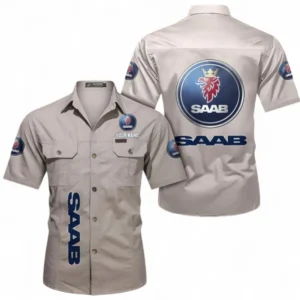 Car Fans Gift Short Sleeved Shirt, Button up Shirt All Over Print For Car Owners, Custom Name CAR392072125838-Beige