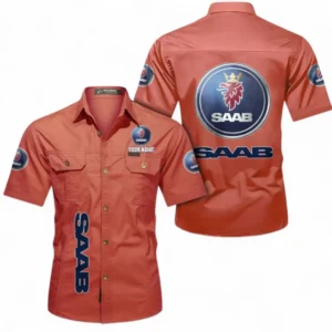 Car Fans Gift Short Sleeved Shirt, Button up Shirt All Over Print For Car Owners, Custom Name CAR392072125838-Red