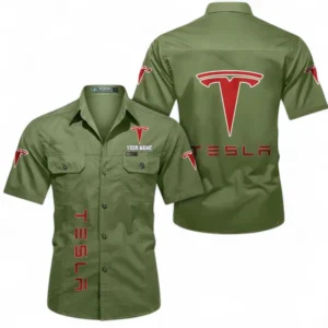 Car Fans Gift Short Sleeved Shirt, Button up Shirt All Over Print For Car Owners, Custom Name CAR392072125839-Fruit Green