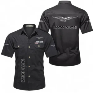 Motorcycles Fans Gift Short Sleeved Shirt, Button up Shirt All Over Print For Car Owners, Custom Name CAR392072125842-Black