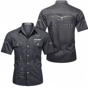 Motorcycles Fans Gift Short Sleeved Shirt, Button up Shirt All Over Print For Car Owners, Custom Name CAR392072125842-Gray