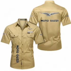 Motorcycles Fans Gift Short Sleeved Shirt, Button up Shirt All Over Print For Car Owners, Custom Name CAR392072125842-Khaki