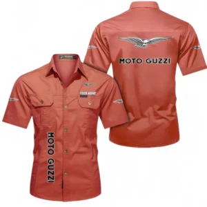 Motorcycles Fans Gift Short Sleeved Shirt, Button up Shirt All Over Print For Car Owners, Custom Name CAR392072125842-Red