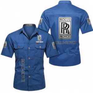 Car Fans Gift Short Sleeved Shirt, Button up Shirt All Over Print For Car Owners, Custom Name CAR392072125844-Cowboy Blue