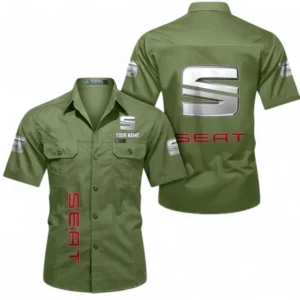 Car Fans Gift Short Sleeved Shirt, Button up Shirt All Over Print For Car Owners, Custom Name CAR392072125845-Fruit Green