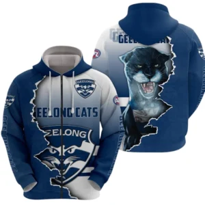 Geelong Cats Zipper Hoodie, All Over Print Zipper Hoodie Geelong Cats DAFL1346252029