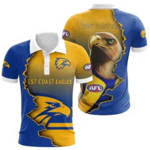 West Coast Eagles Polo Shirt, All Over Print Polo Shirt West Coast Eagles DAFL1346252031