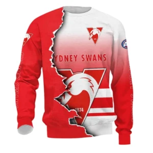 Sydney Swans Sweatshirt, All Over Print Sweatshirt Sydney Swans DAFL1346252038