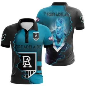 Port Adelaide Polo Shirt, All Over Print Polo Shirt Port Adelaide DAFL1346252041