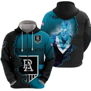 Port Adelaide Zipper Hoodie, All Over Print Zipper Hoodie Port Adelaide DAFL1346252041
