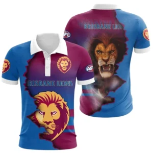Brisbane Lions Polo Shirt, All Over Print Polo Shirt Brisbane Lions DAFL1346252042