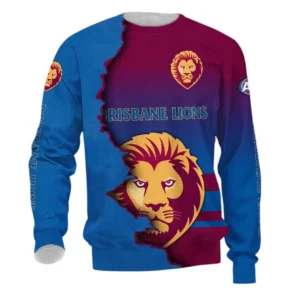 Brisbane Lions Sweatshirt, All Over Print Sweatshirt Brisbane Lions DAFL1346252042