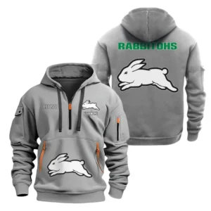 South Sydney Rabbitohs Hoodie Half Zipper, All Over Print Hoodie Half Zipper South Sydney Rabbitohs DNRL1356302026 - Grey