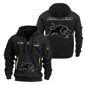 Penrith Panthers Hoodie Half Zipper, All Over Print Hoodie Half Zipper Penrith Panthers DNRL1356302029 - Black