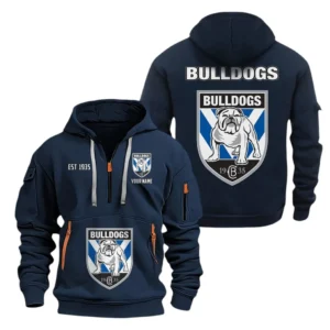 Canterbury Bankstown Bulldogs Hoodie Half Zipper, All Over Print Hoodie Half Zipper Canterbury Bankstown Bulldogs DNRL1356302031 - Navy