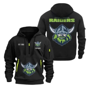 Canberra Raiders Hoodie Half Zipper, All Over Print Hoodie Half Zipper Canberra Raiders DNRL1356302036 - Black