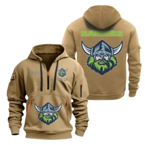 Canberra Raiders Hoodie Half Zipper, All Over Print Hoodie Half Zipper Canberra Raiders DNRL1356302036 - Khaki